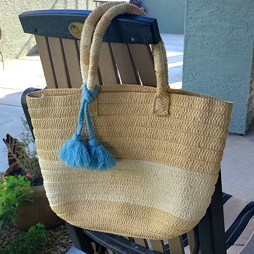 BEACH DAY  2 items! Straw handbag and swim suit bag!